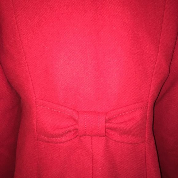 Kate Spade NEW YORK Women's Red Scarlet Faux Fur Collar Wool Coat M NWT - Picture 9 of 11